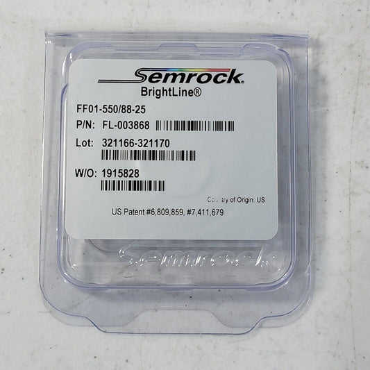 Semrock BrightLine FF01-550/88-25 550nm Fluorescence Filter 1" OD
