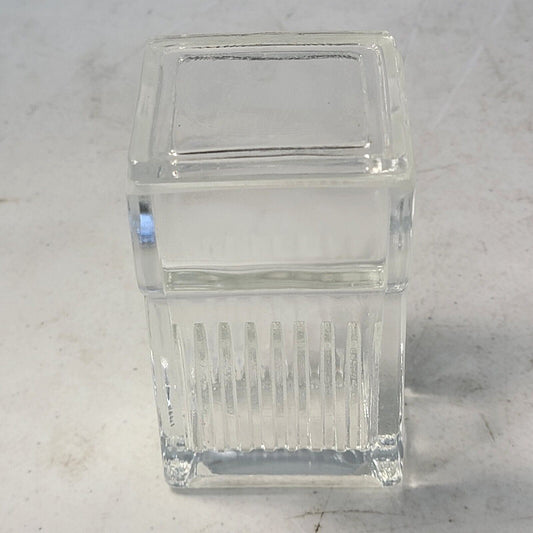 Vintage Vertical Glass Staining Dish for 8 Slides with Glass Lid