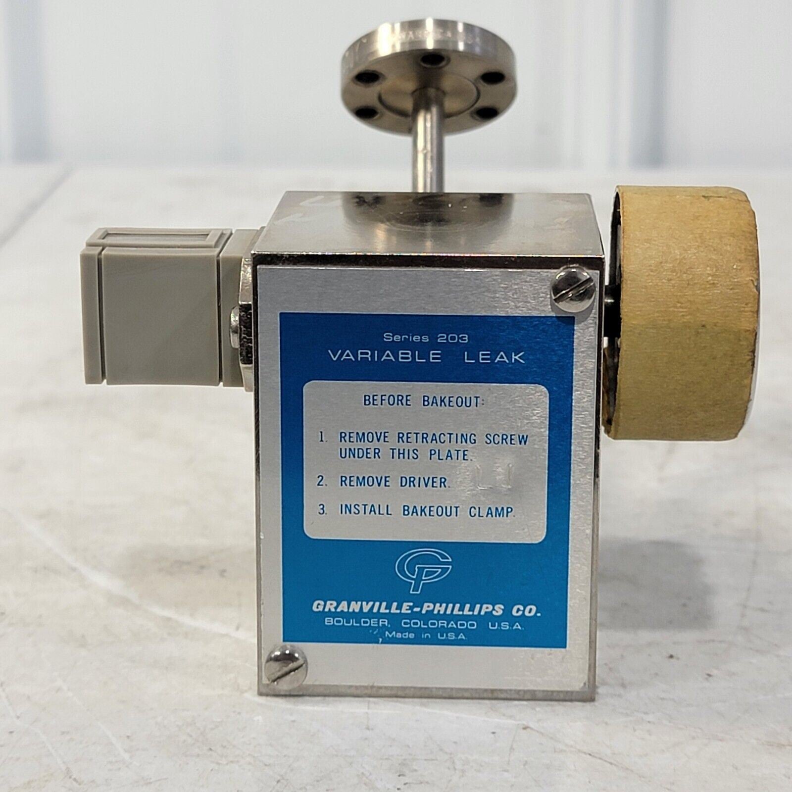 Granville Phillips model 203 Variable Leak Valve Lab Liquidators Store