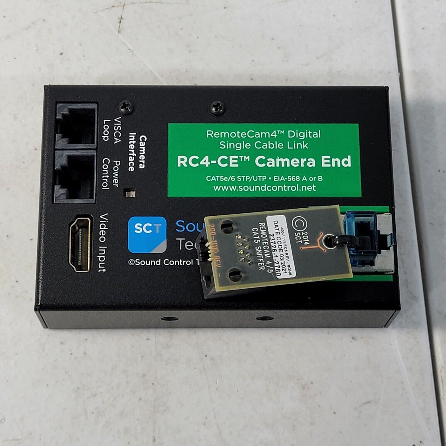 Sound Control SCT RemoteCam5 Camera-End RC4-CE w/ Cat5 Sniffer