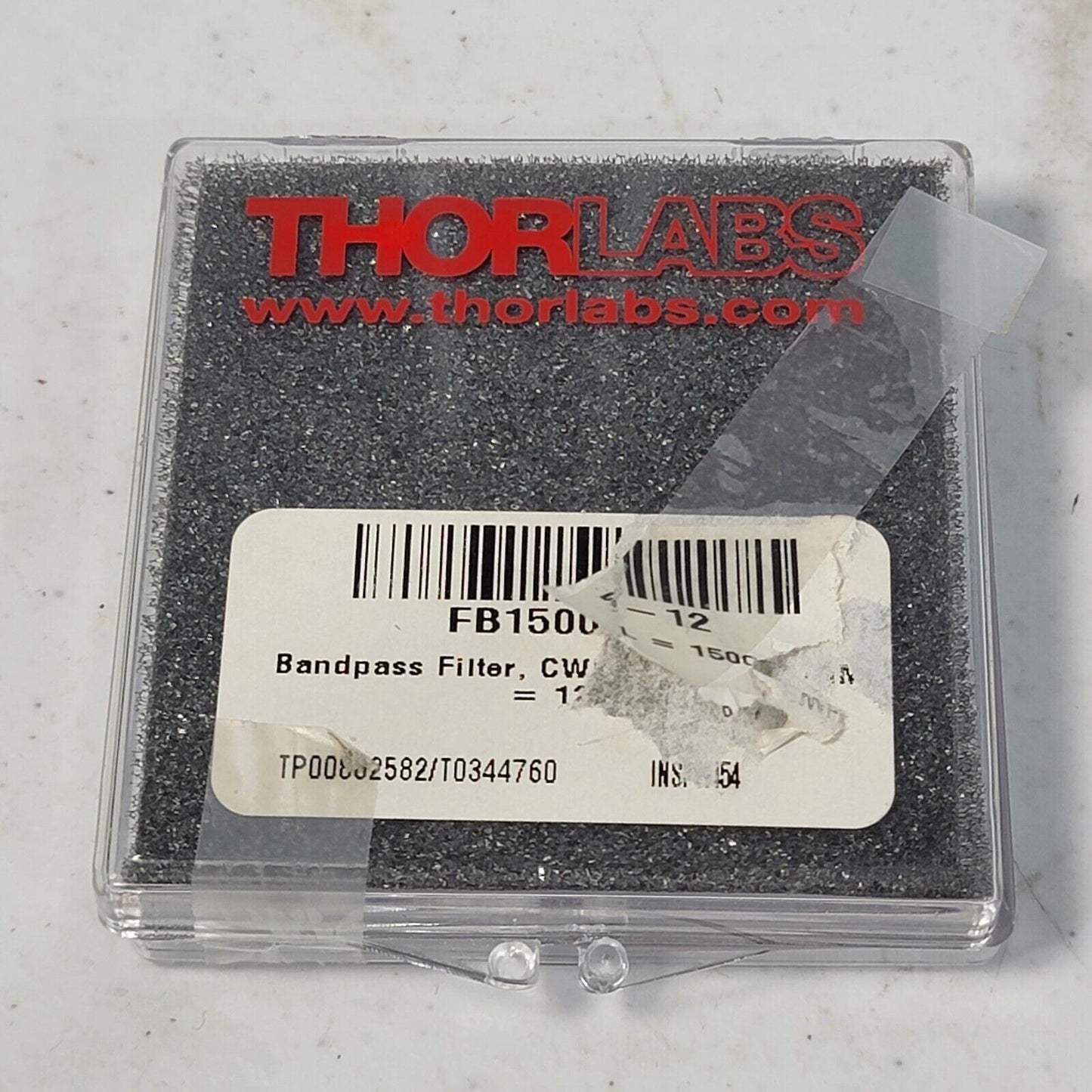 Throlabs FB1500-12 Bandpass Filter 1" CWL=1500nm, FWHM=12nm