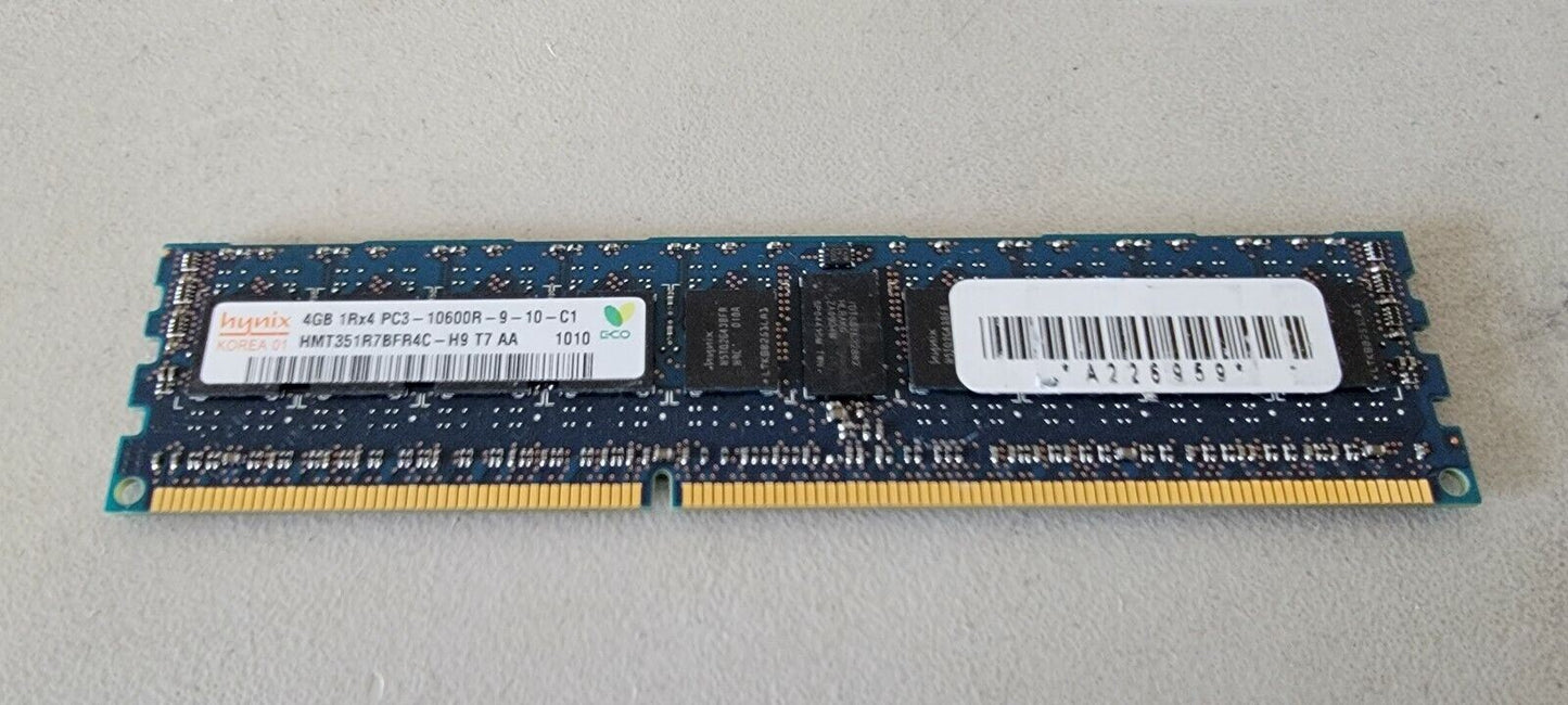 Hynix 4GB 1Rx4 PC3-10600R DDR3-1333 ECC Server RAM RDIMM HMT351R7BFR4C-H9