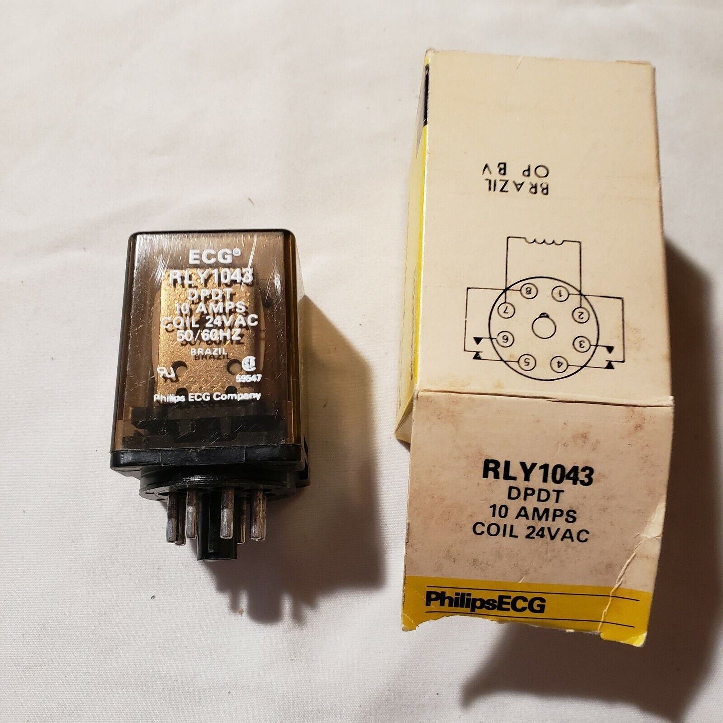 Philips ECG RLY1043 DPDT 10A 24VAC