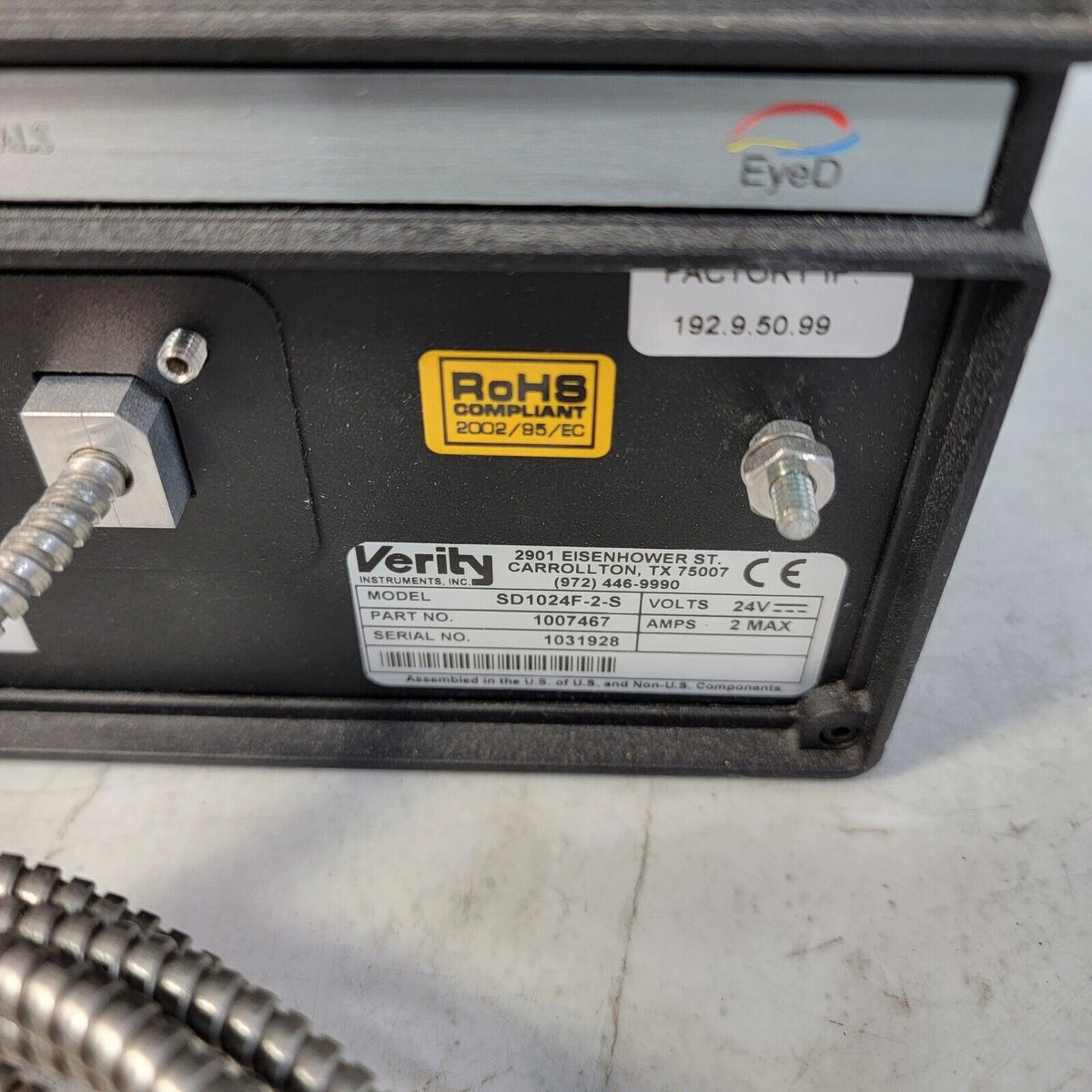 Verity Lab 0190-28658 Verity Spectrometer SD1024F-2-S 1007467 Applied Materials A ...