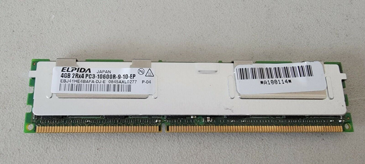 Elpida 4gb 2Rx4 PC3-10600R-9-10-EP DDR3-1333 Desktop RAM EBJ41HE4BAFA-DJ-E ECC