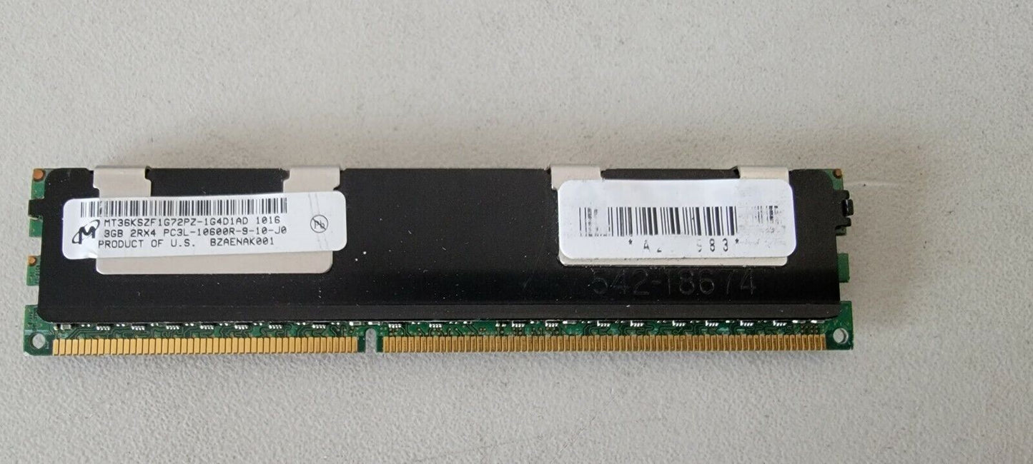 Micron Desktop RAM 8gb 2Rx4 PC3L-10600R-9-10-J0 DDR3 1333MHz MT36KSZF1G72PZ-1G4D