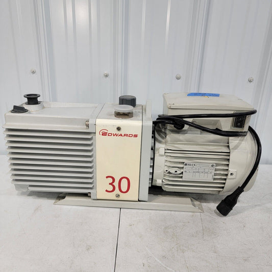 *Tested 2.1x10-3 mbar/1.5 mtorr* Edwards E2M30 220v Rotary Vane Vacuum Pump