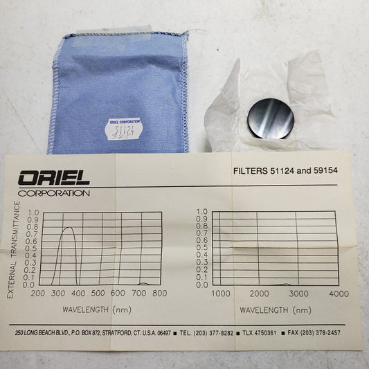 Oriel Bandpass Filter 51124 CWL 325nm FWHM 100nm 1" OD