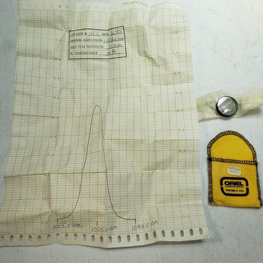 Oriel Bandpass Filter 54055 NIR Infrared CWL 1.073um FWHM 10.3nm OD 1"