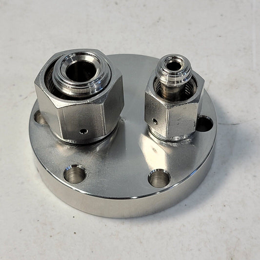 2.75" Conflat DN35CF-DN40CF Flange Adapter 1/4" VCR4 + 1/2" VCR VCR8 SS Vacuum