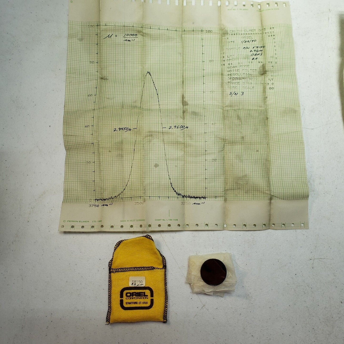 Oriel Newport NIR Infrared Bandpass Filter 58150 CWL 2.9um FWHM 115nm 1" OD