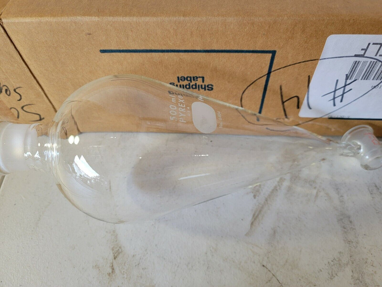 Pyrex 500mL Separatory Funnel No. 6404 Corning 27, 4mm