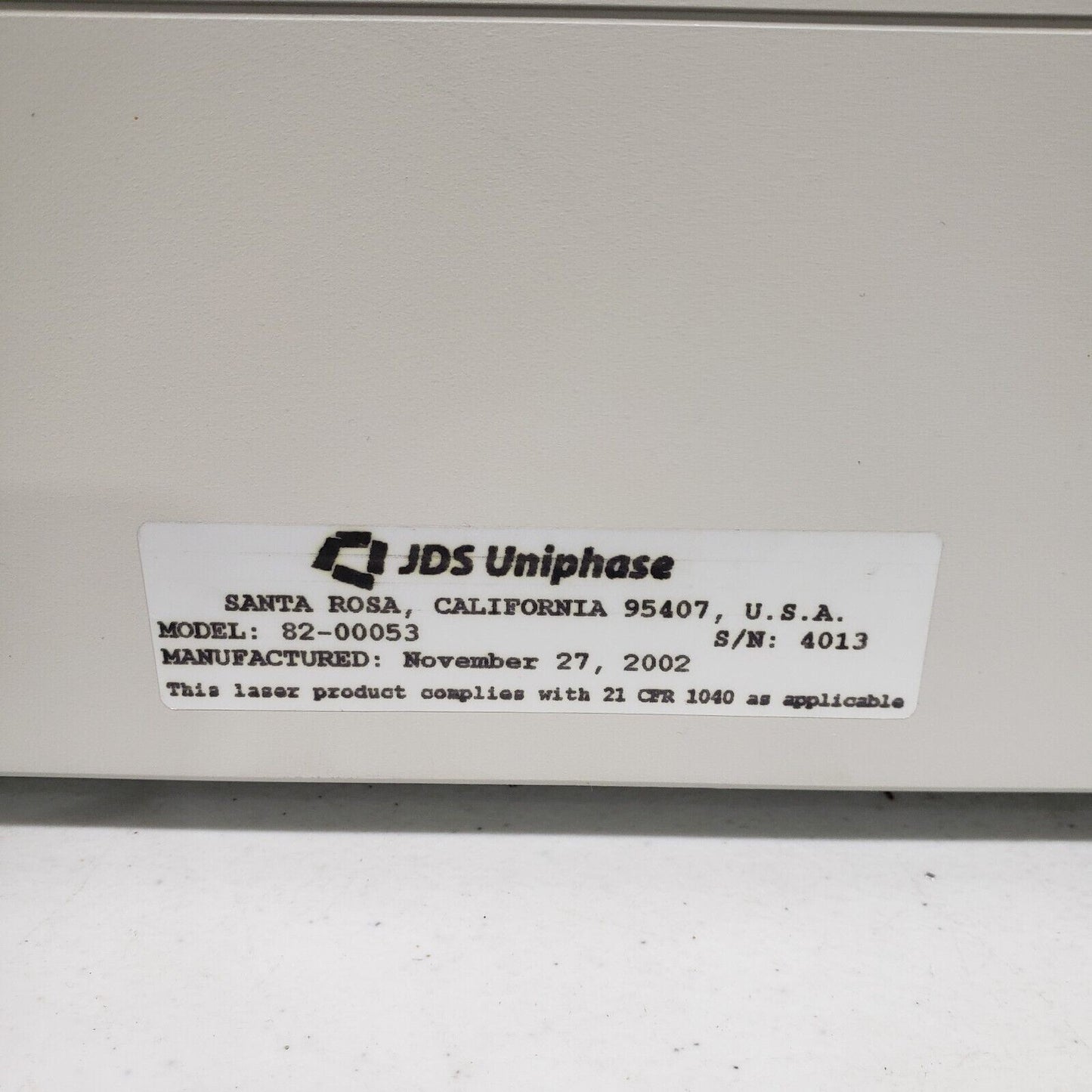 *Tested-Works* JDS Uniphase Industrial Fiber Laser 1110nm 35W Max 82-00053