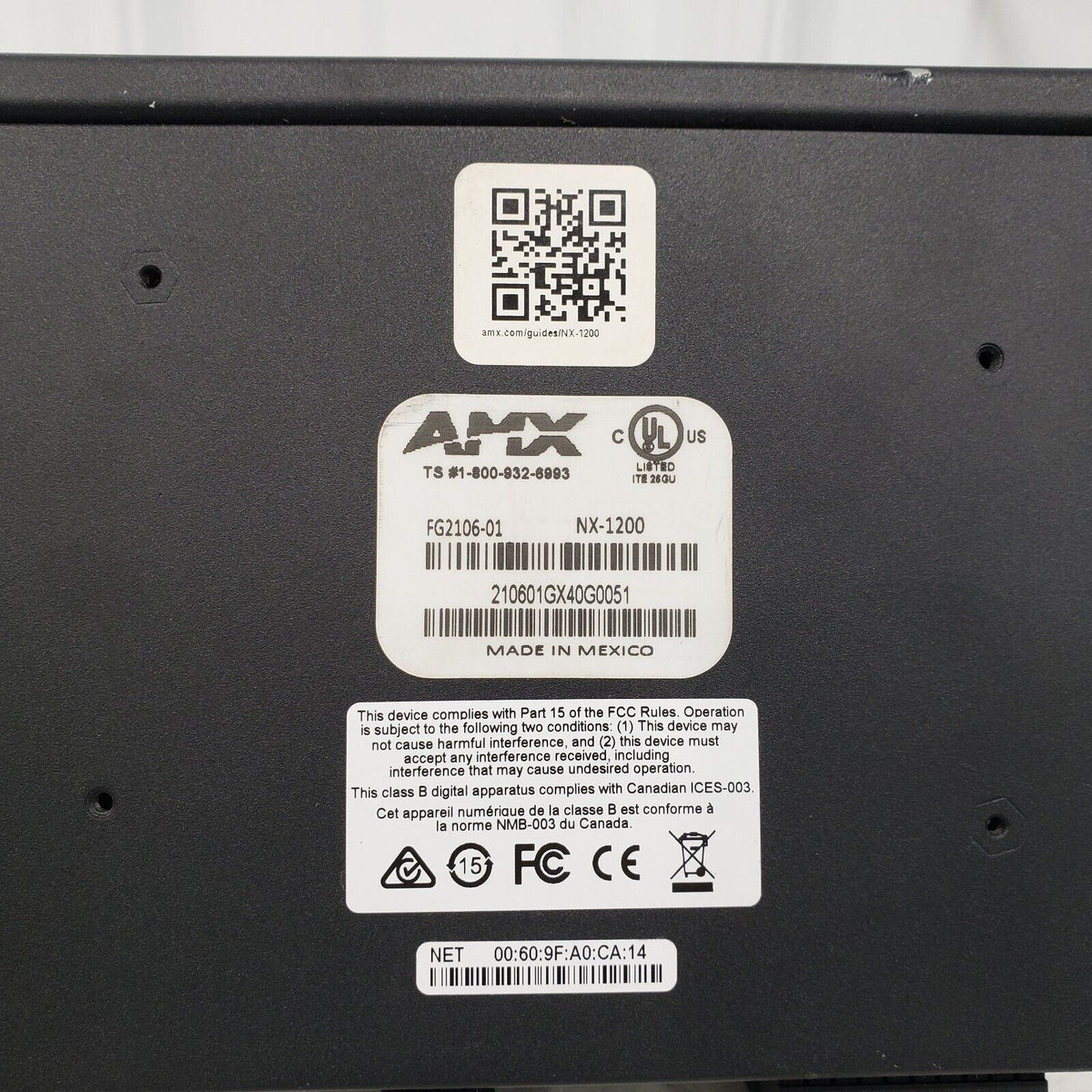 Netlinx K1295 AMX NX-1200 NetLinx NX Integrated Controller FG2106-01 – Lab ...