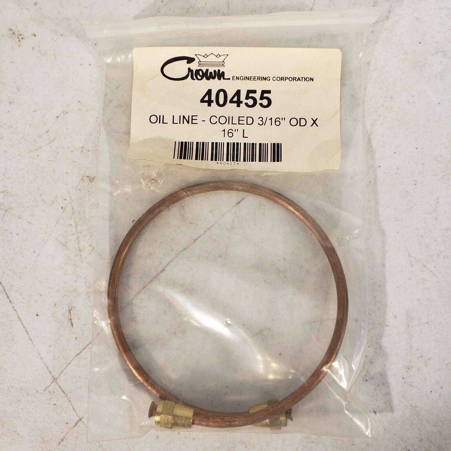 Crown 40455 3/16" DIA X 16" Long Coiled Oil Line