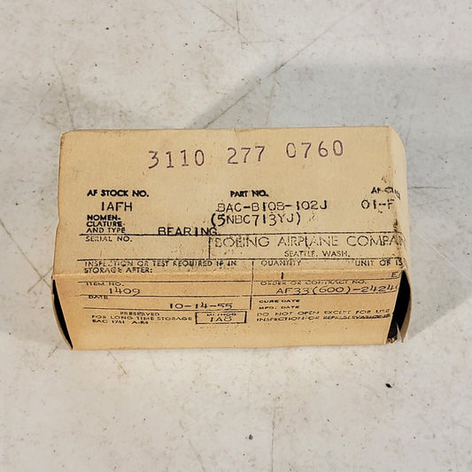 Vintage Boeing Airplane Company Aircraft Bearing 1955 1AFH BAC-B10B-102J