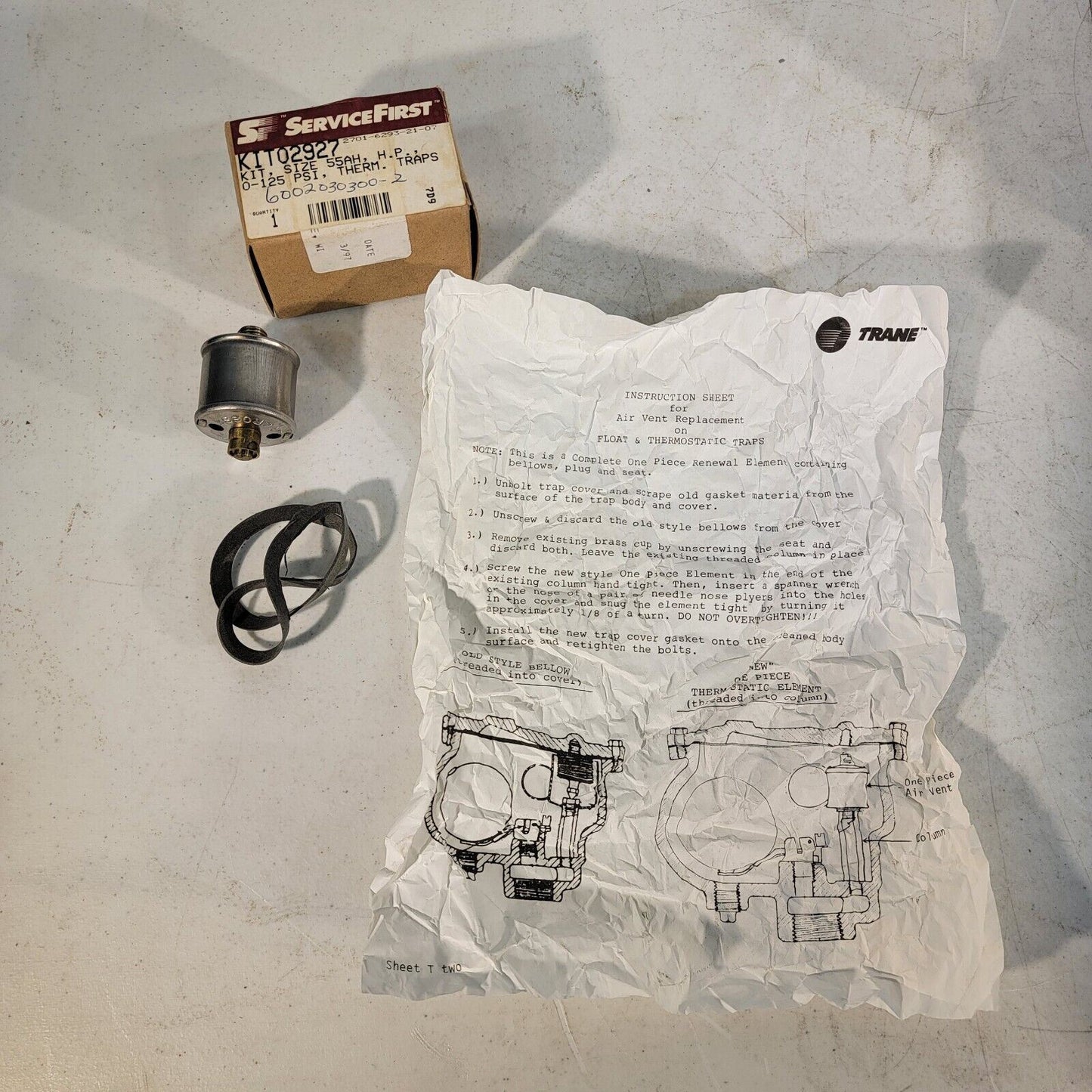 Trane SERVICEFIRST KIT02927 55AH 0-125PSI Brass Thermostatic Traps