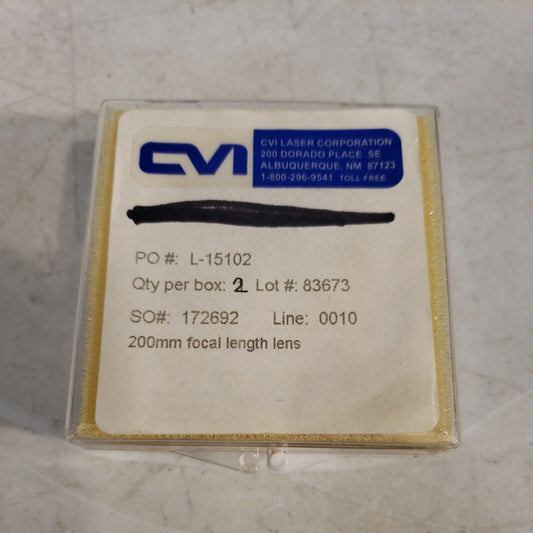 2x CVI Laser 200mm Focal Length Lens 25.4MM Dia 1" OD
