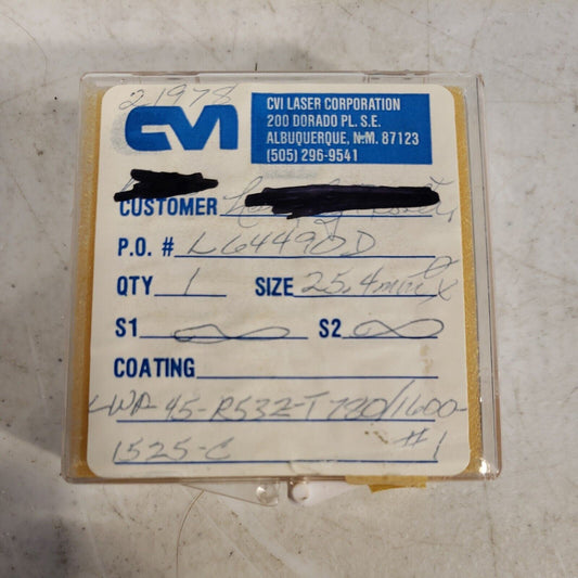 CVI LWP-45-R532-T780/1600 - 1525-C Filter 25.4mm Dia 1" OD