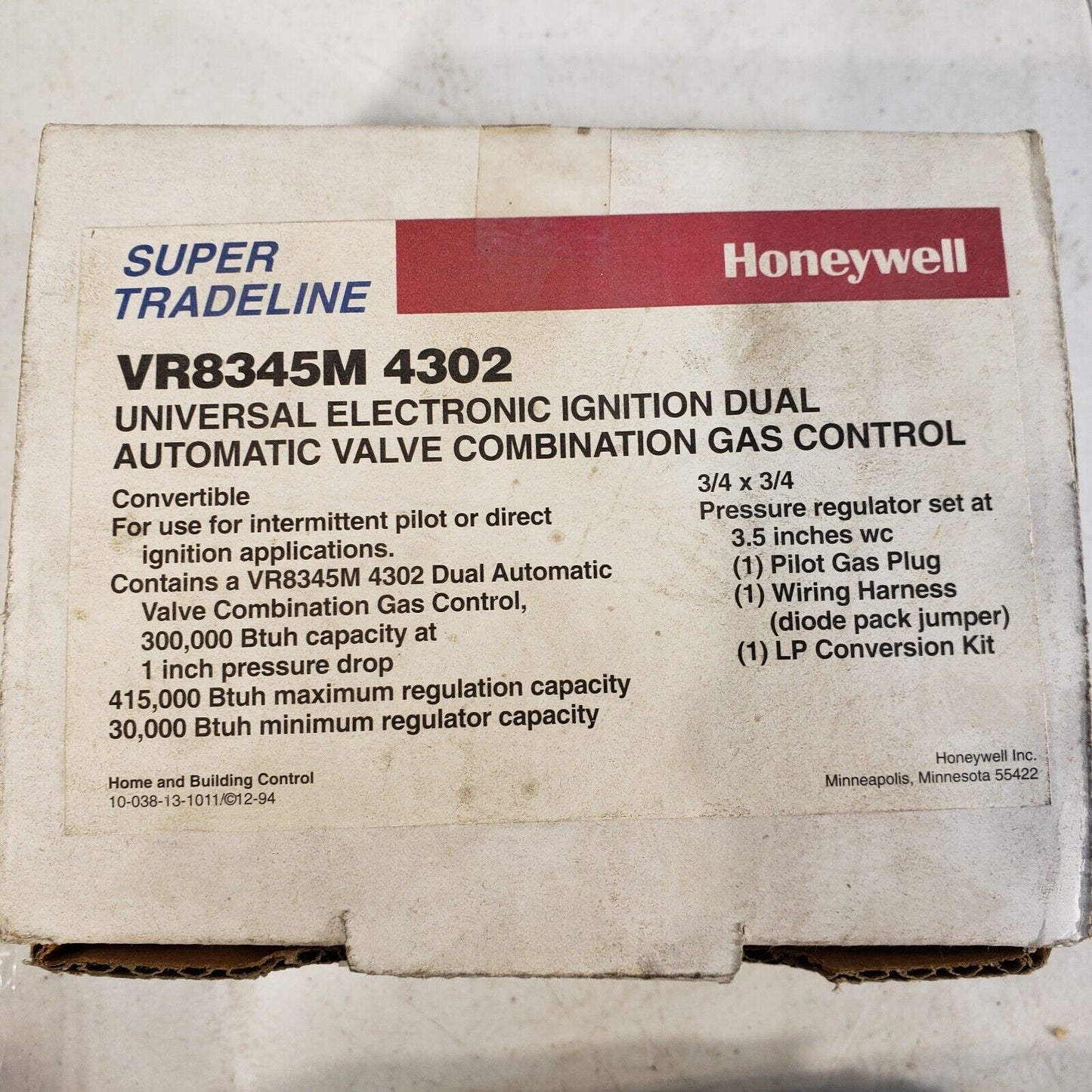 HONEYWELL Universal Electronic Ignition Gas Valve VR8345M w/ Kit