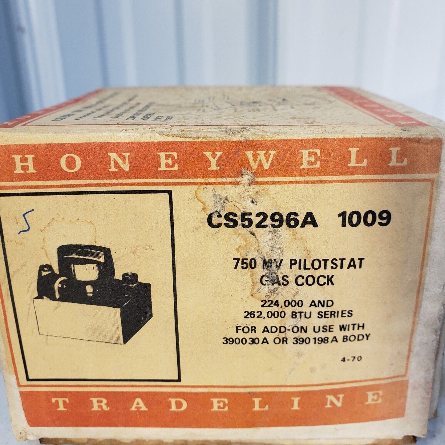 Honeywell CS5296A 1009 750 MV Pilotstat Gas Cock Furnace Thermostat