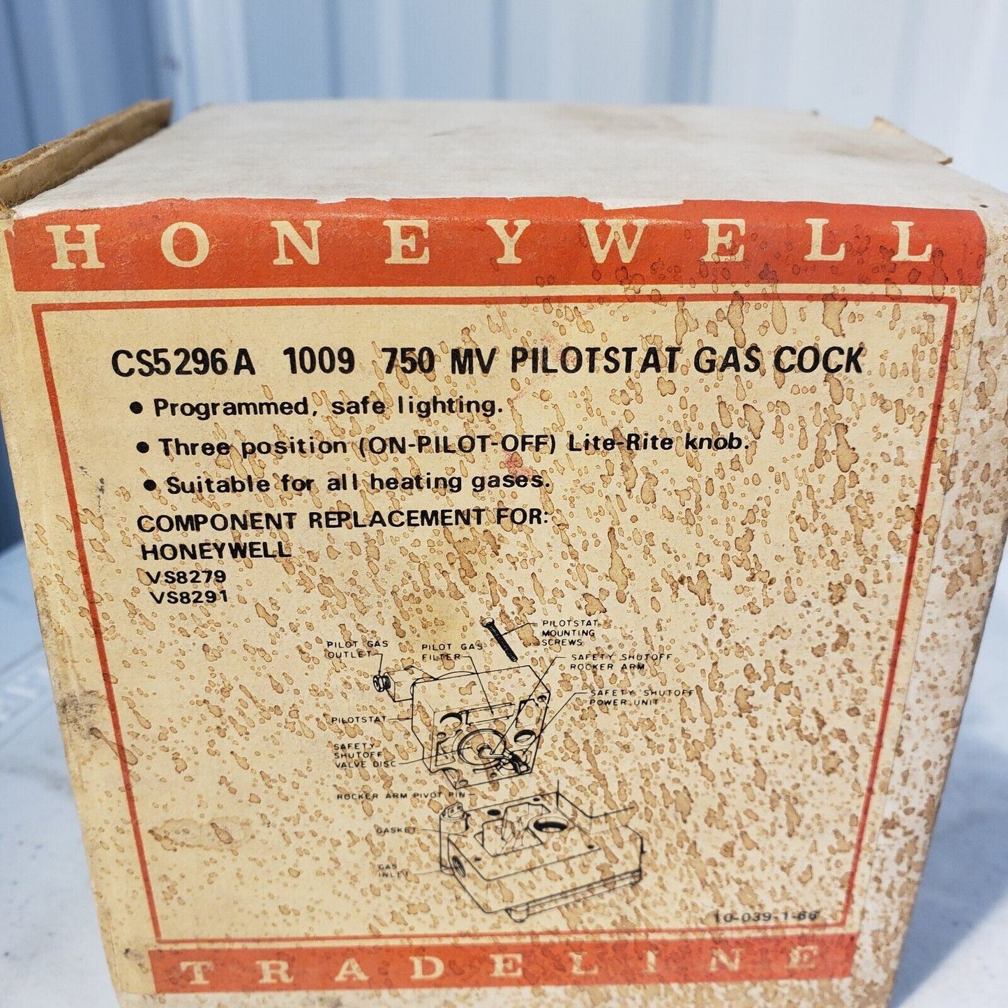 Honeywell CS5296A 1009 750 MV Pilotstat Gas Cock Furnace Thermostat