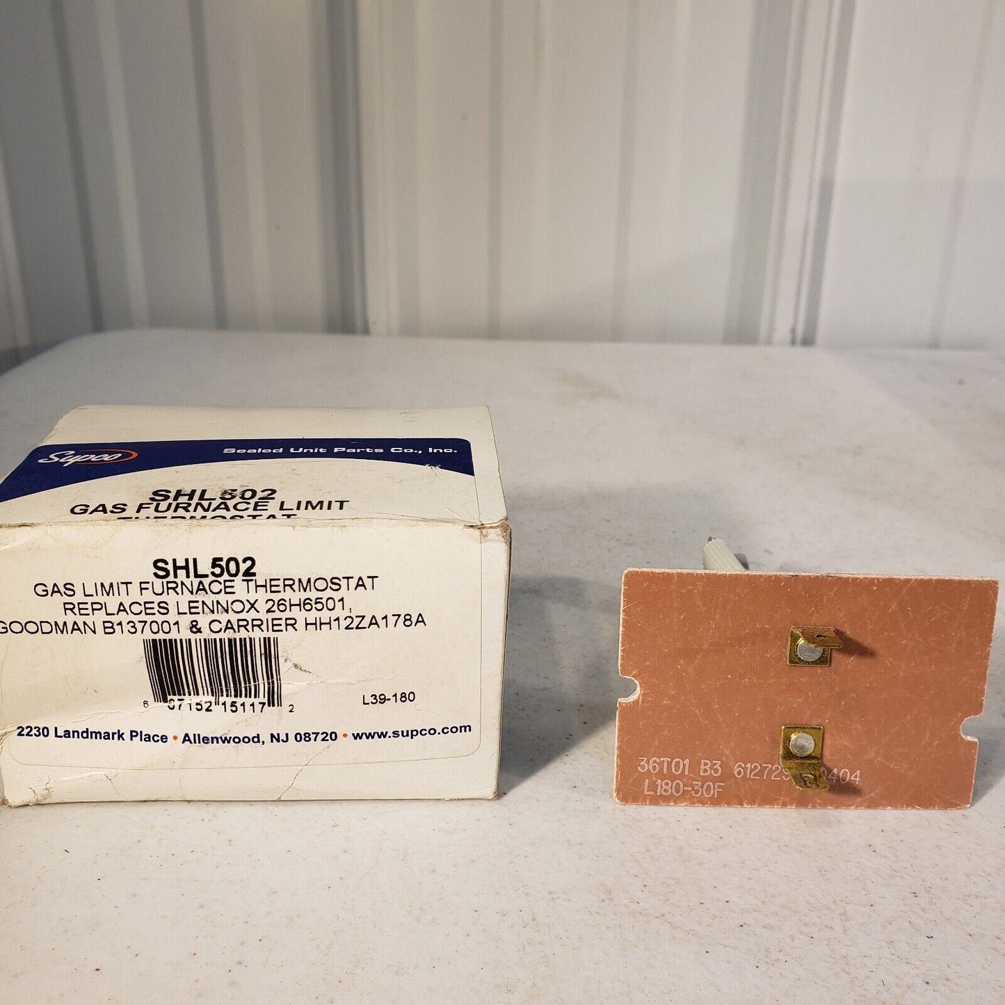 Supco SHL502 Open 180F Close 150F Diff 30F Gas Furnace Limit Thermostat