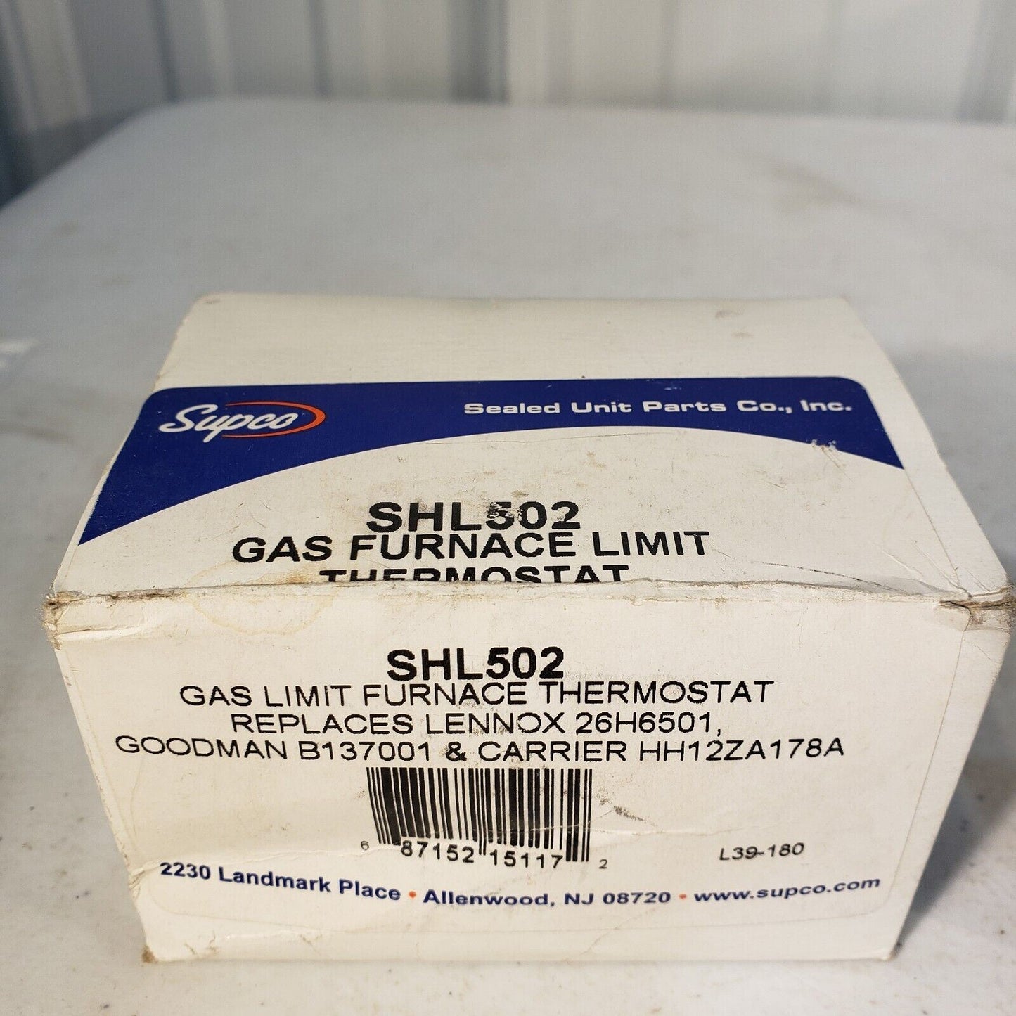 Supco SHL502 Open 180F Close 150F Diff 30F Gas Furnace Limit Thermostat