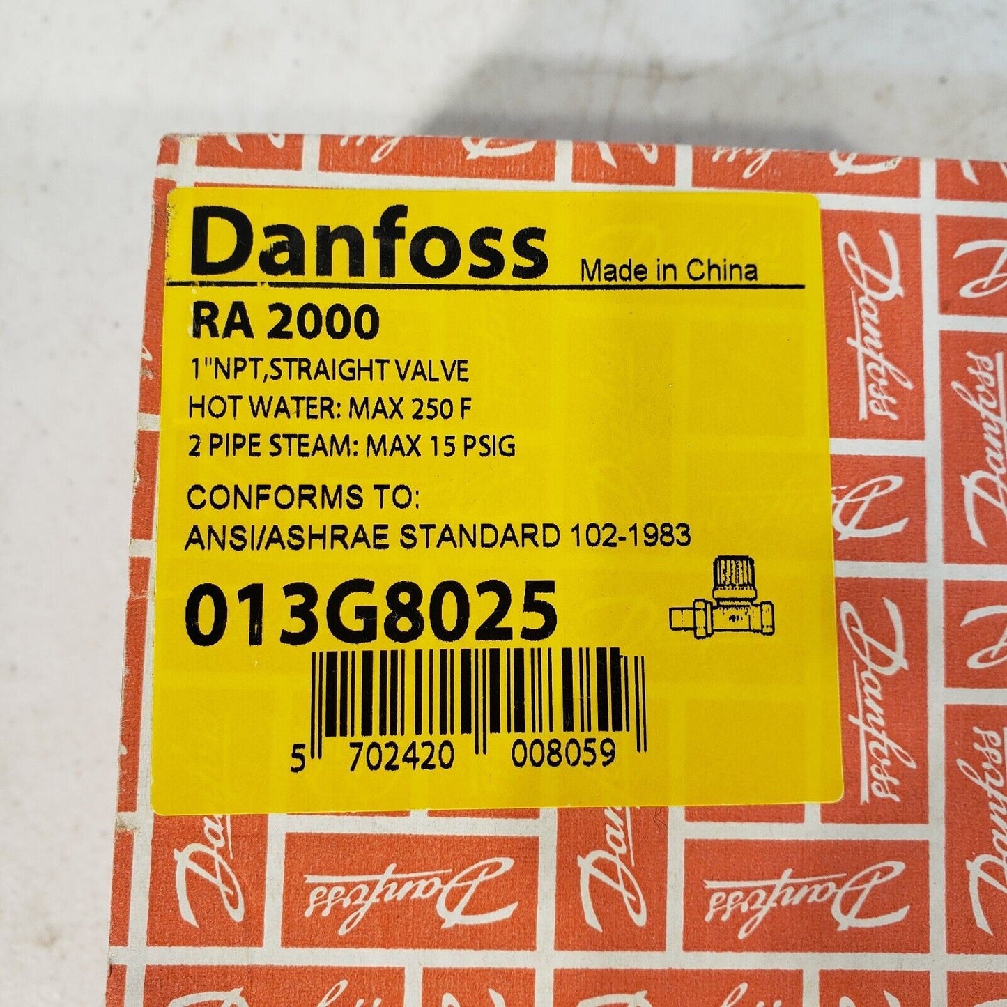 Danfoss RA 2000 1" NPT Straight Valve 013G8025