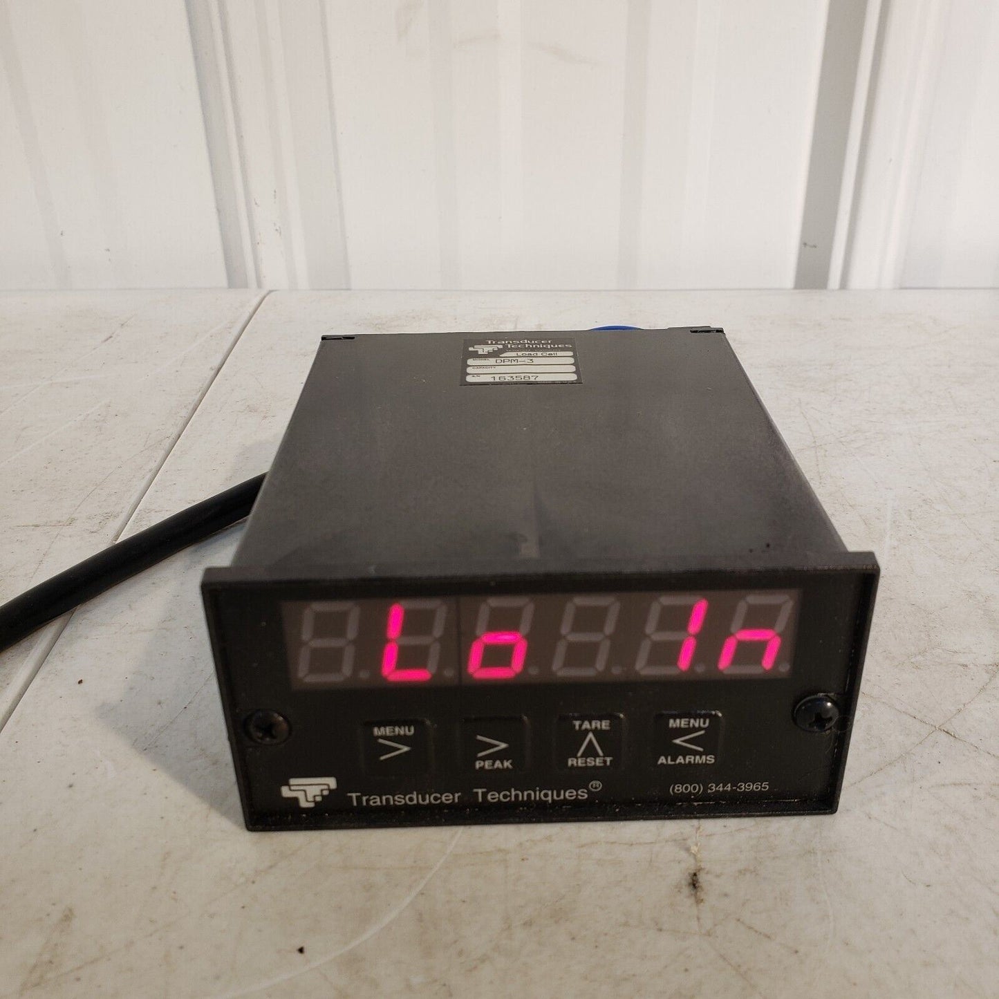 Transducer Techniques DPM3 Load Cell Display Digital Panel Mount Meter