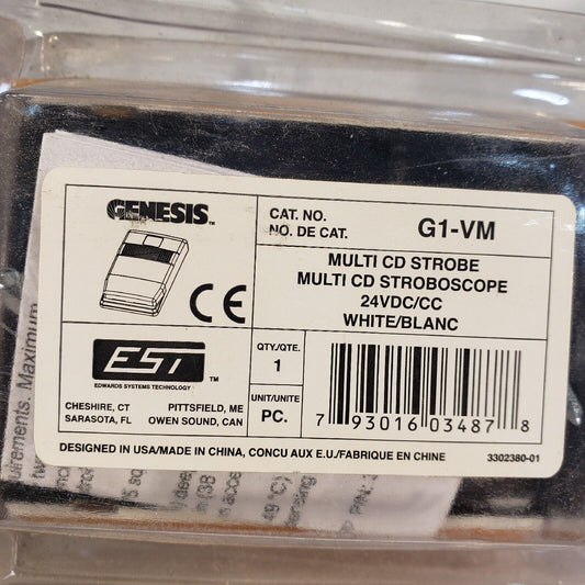 Edwards EST Genesis G1-VM Multi CD Strobe Stroboscope 24VDC