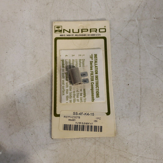 Nupro SS-4F-K4-15 Filter Element Kit 15 Micron Element for 4F, 2TF, 4TF Filters