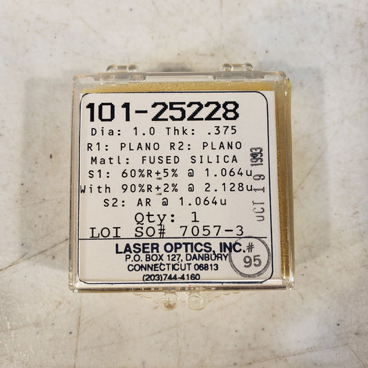 Laser Optics 1" Dia Circular Bandpass Filter 60% @ 1064nm, 90% @ 2128nm