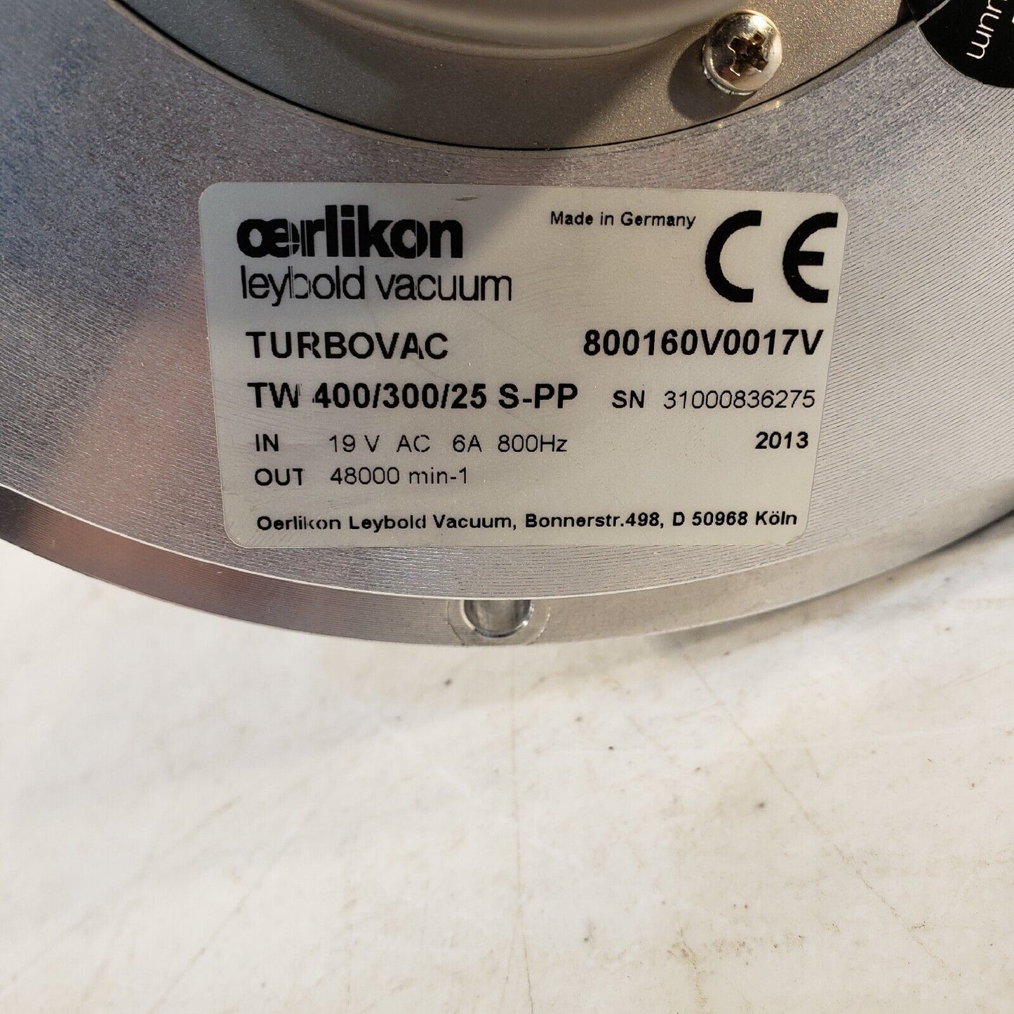 *Parts - Spins a Bit* Oerlikon Leybold TW 400/300/25 S-PP Turbovac Pump