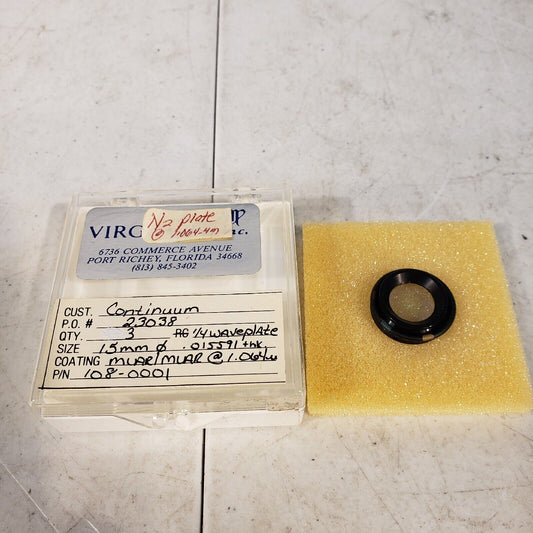 Virgo Optics 108-0001 1/4 Waveplate 15mm OD