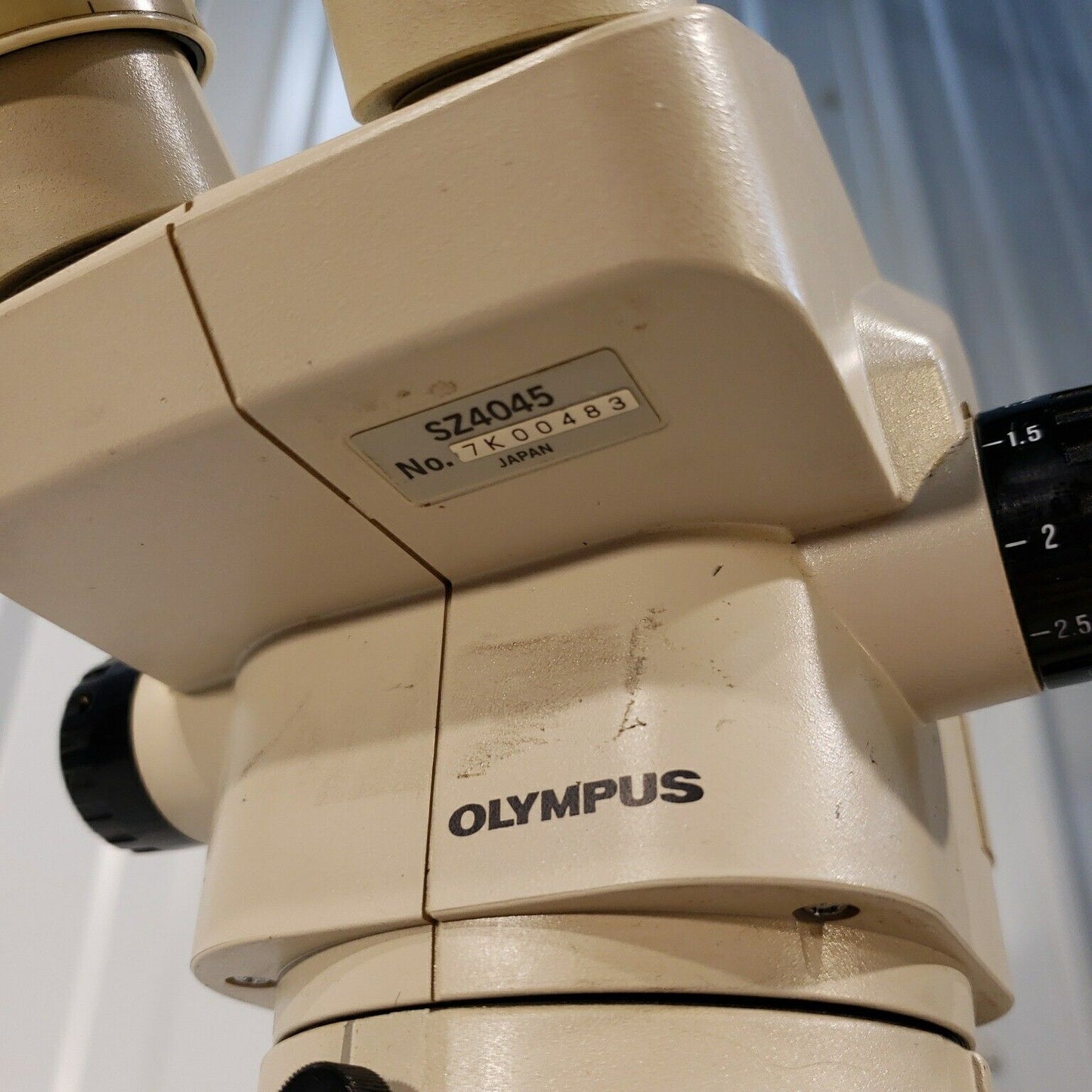 Olympus SZ40 Microscope with LED Ring Light, SZ-ST Stand, and 2x Eyepieces