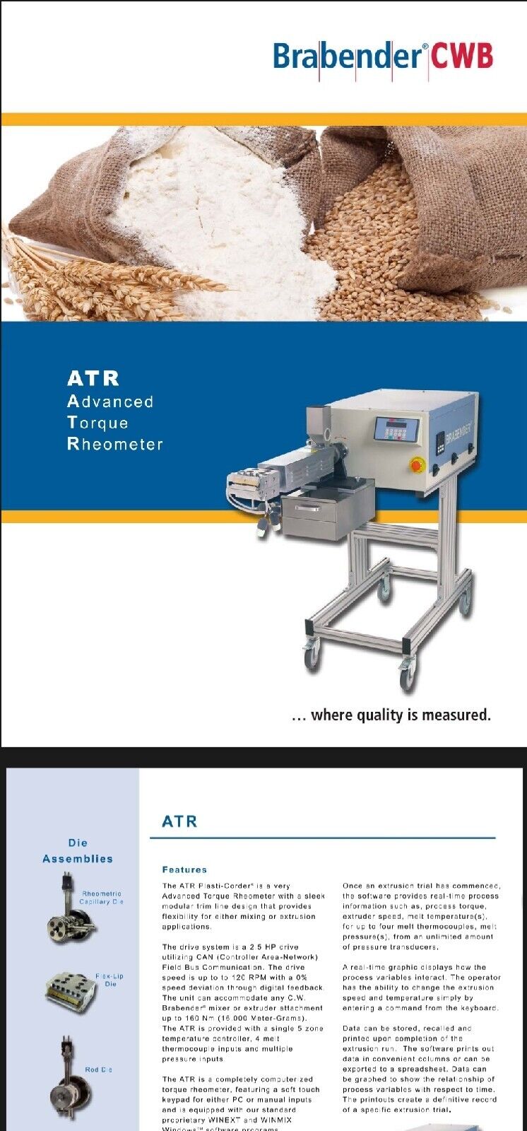CWB CW Brabender ATR Plasti-Corder Torque Rheometer Extruder 01-46-000 230v 3ph