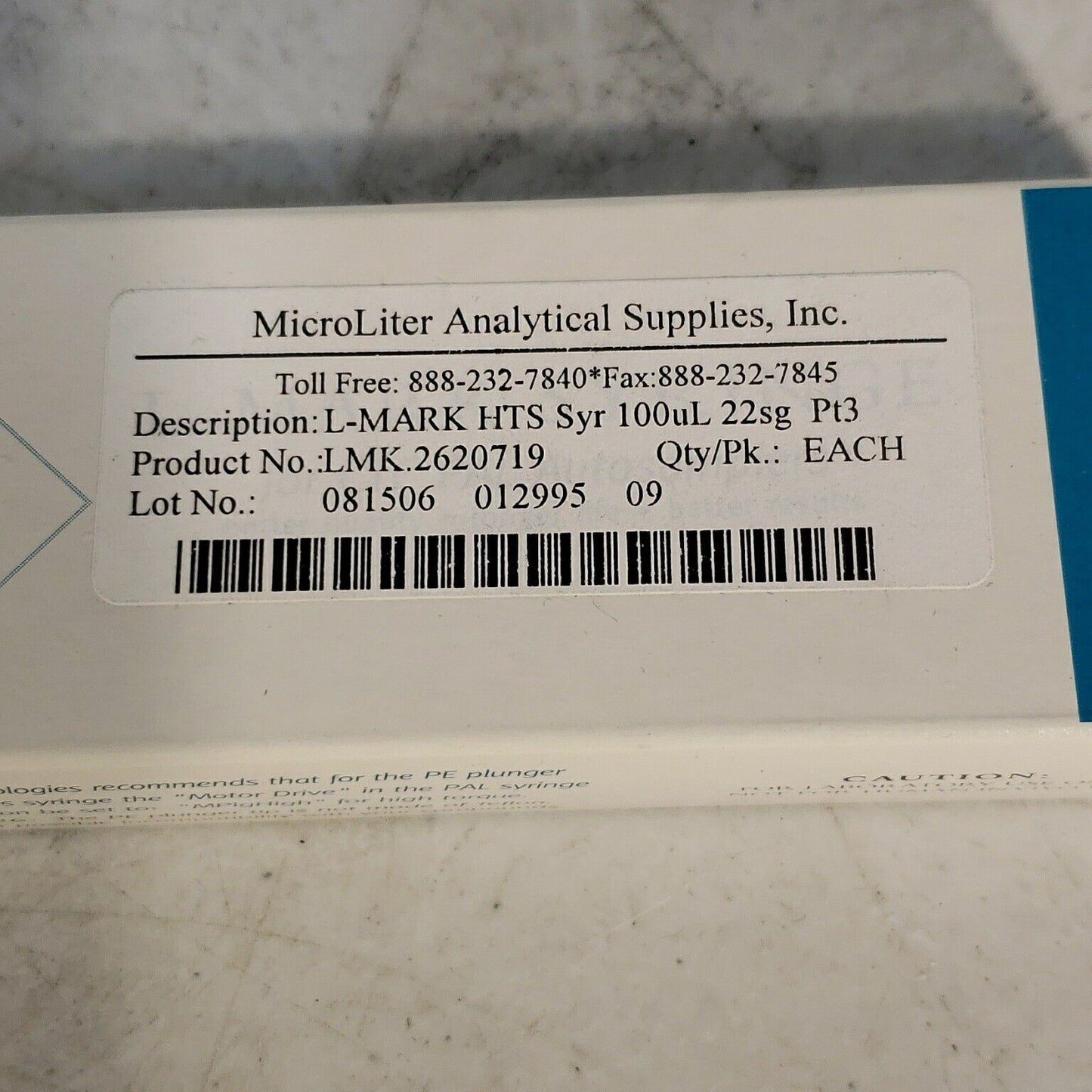 Leap Technologies MicroLiter L-Mark HTS Syringe 100uL LMK 2620719 for CTC
