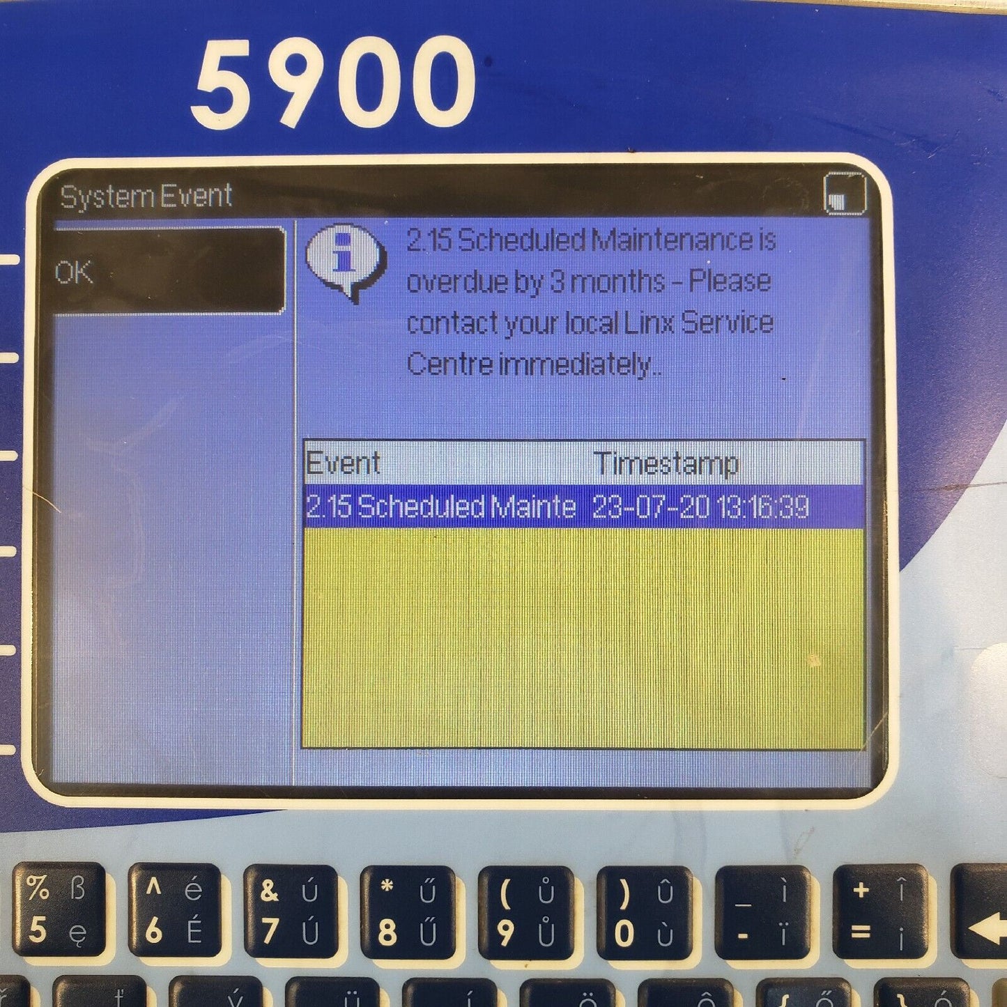 LINX 5900 Continuous Ink Jet Coder Printer 120v w/ Print Head