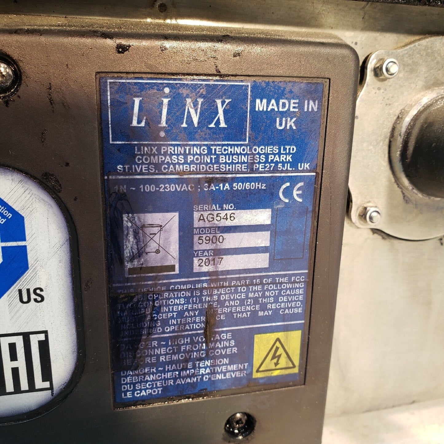 LINX 5900 Continuous Ink Jet Coder Printer 120v w/ Print Head