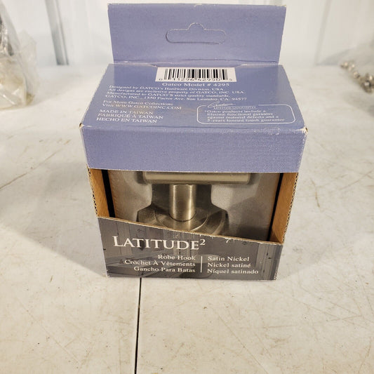 Gatco Latitude 2 Single Robe Hook 4295 Satin Nickel NIB