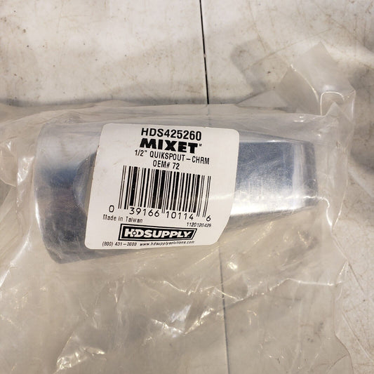 Mixet Chrome Tub Spout 5/8" Diameter 1/2" Slip-On Quick Connect Chrome HDS425260