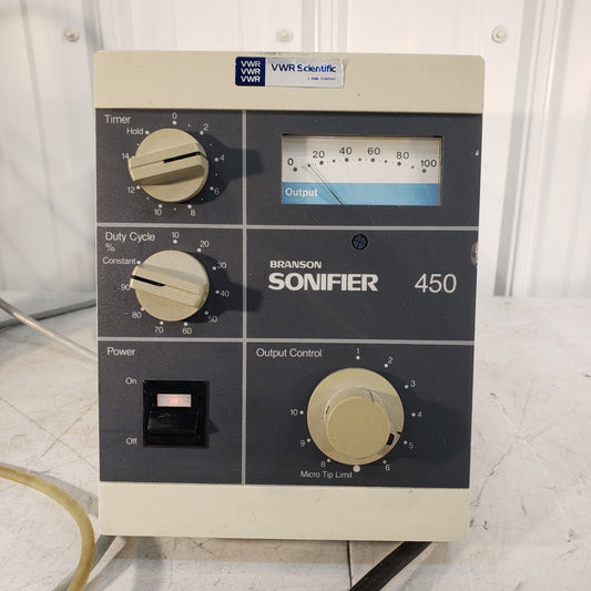 VWR Scientific Branson Analog SONIFIER 450 Disruptor w/ Horn Probe