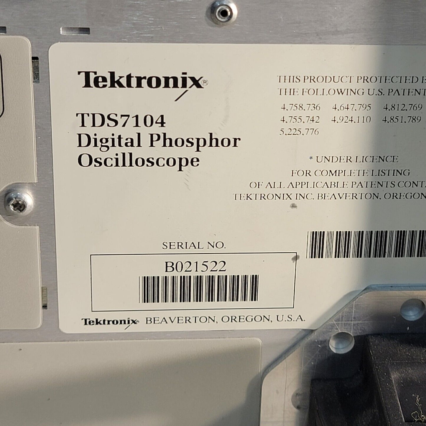 *Not Working* Tektronix TDS7104 4 Channel, 1 GHz 10GS/s Digital Oscilloscope