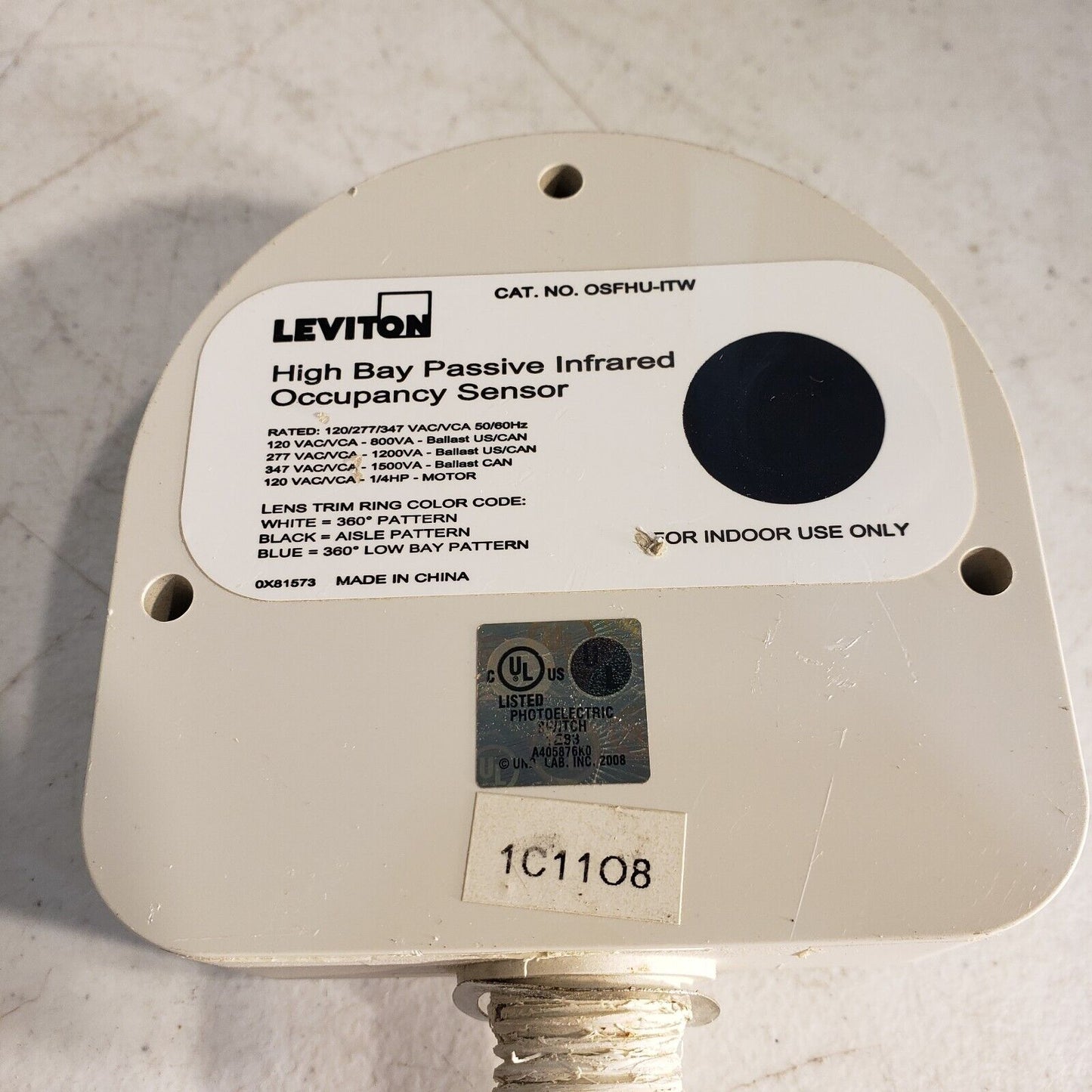 Leviton OSFHU-1TW High Bay Lighting Light Passive Infrared Occupancy Sensor