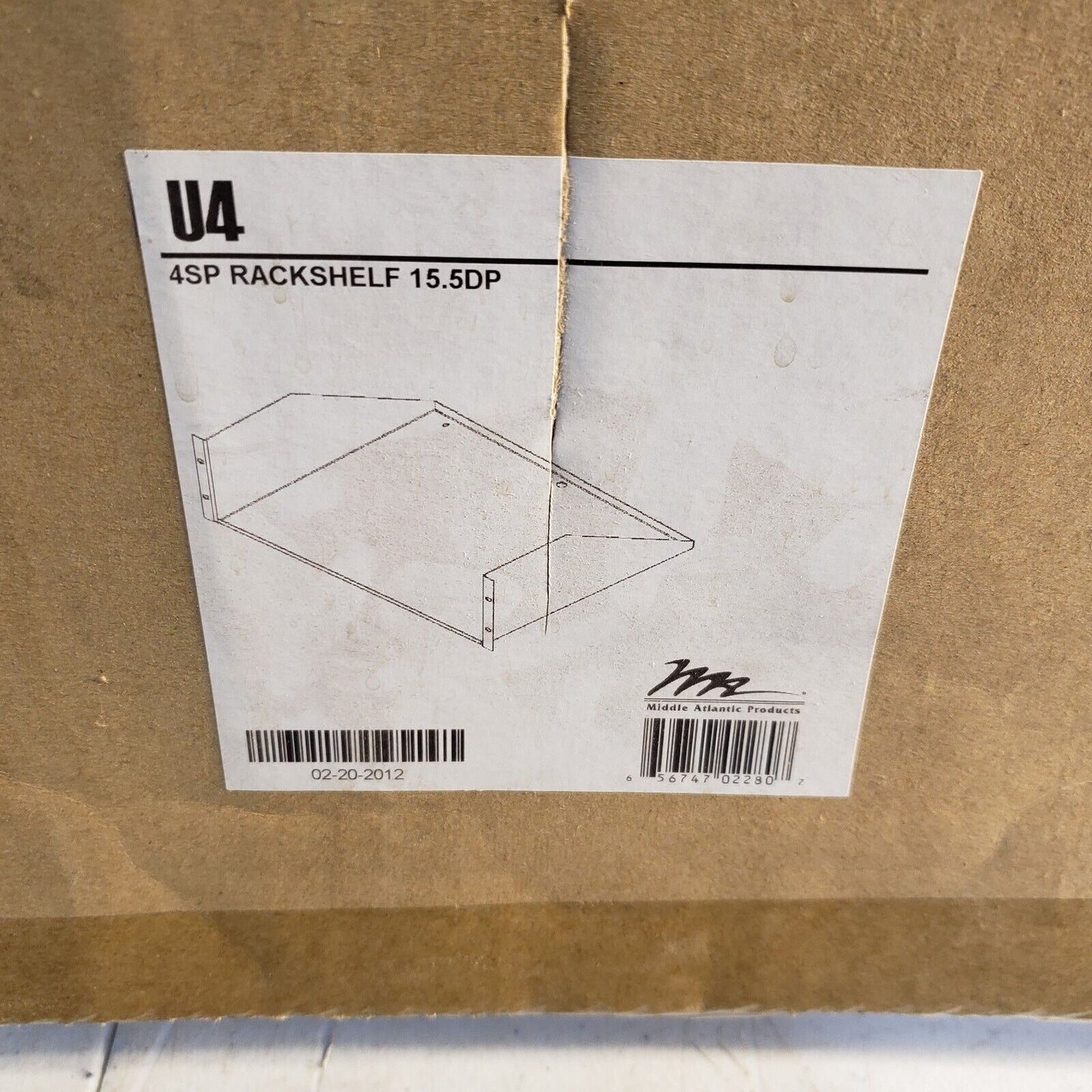 Middle Atlantic U4 4 Space Rack Shelf 15.5DP