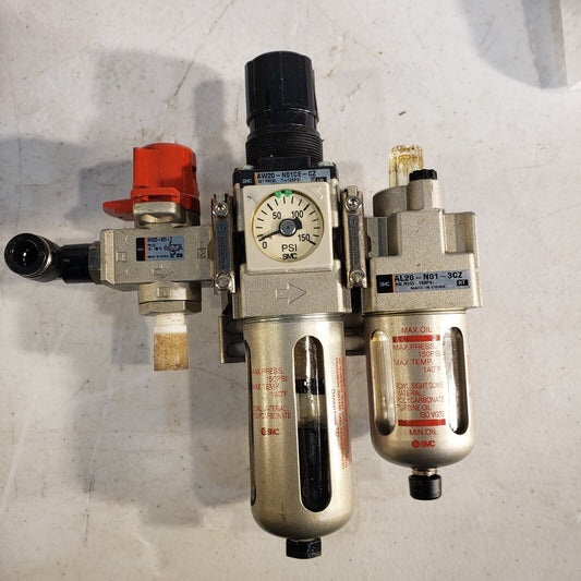 SMC AW20-N01C3-CZ, VHS20-N01-Z, AL20-N01-3CZ, Filter Regulator, Shut Off, Lubric