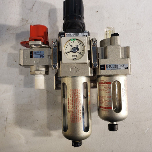 SMC AW20-N01C3-CZ, VHS20-N01-Z, AL20-N01-3CZ, Filter Regulator, Shut Off, Lubric
