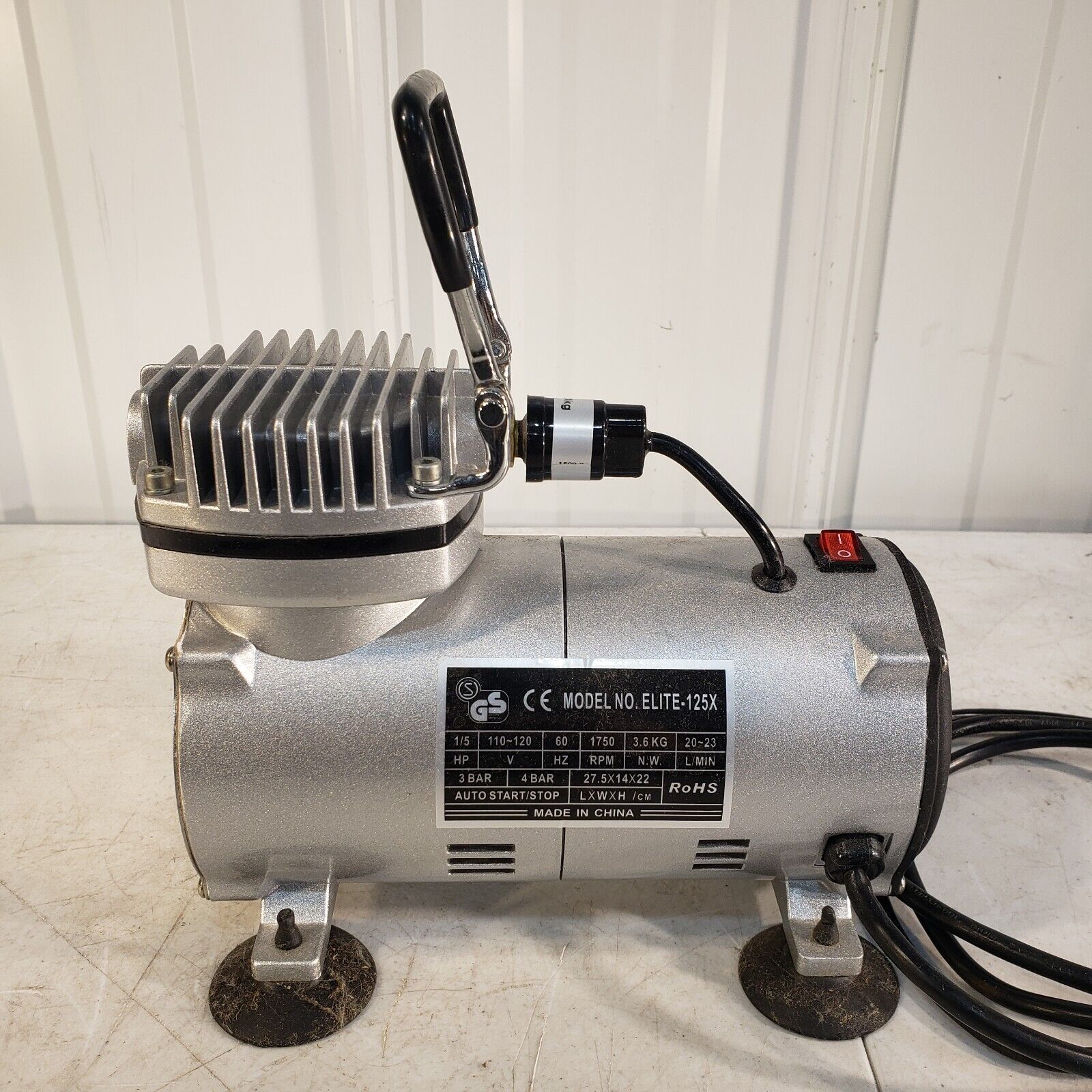 PointZero 1/5 HP Airbrush Compressor Elite125X 20L/Min NO GAUGE/WATER