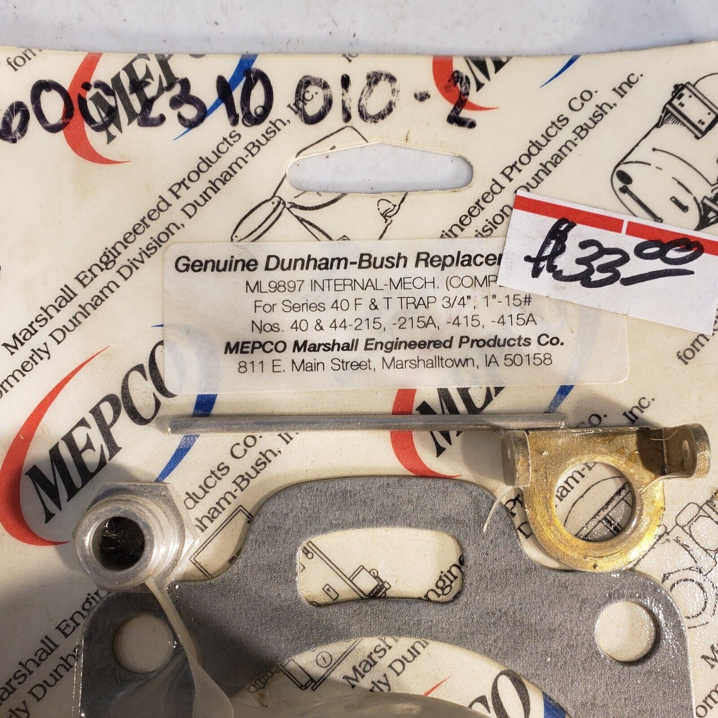 Mepco ML9897 - Mechanism Assembly, Float & Gasket for 44-215 & 44-415 Trap